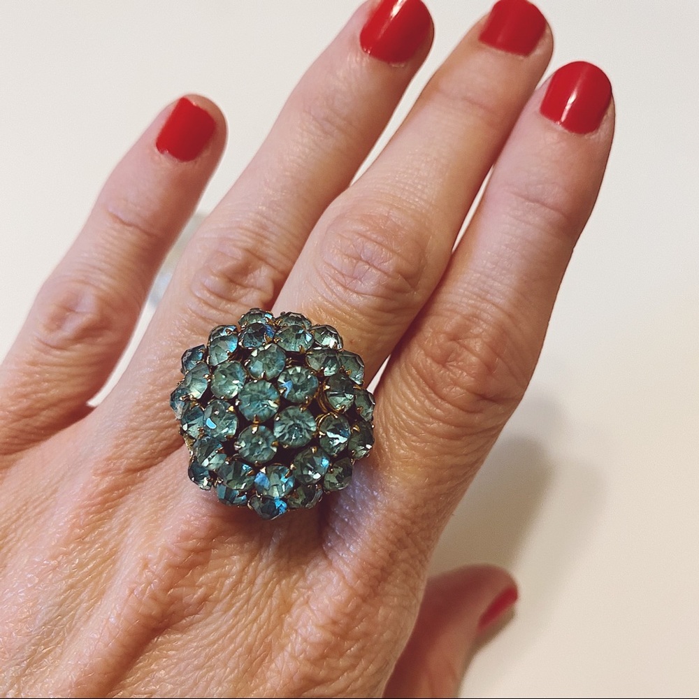 Blue Zircon Vintage Cocktail Ring
